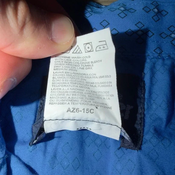 Wrangler® Ford Logo Blue Print Long Sleeve Button Down Shirt MP2295M Men's Large - Picture 8 of 12